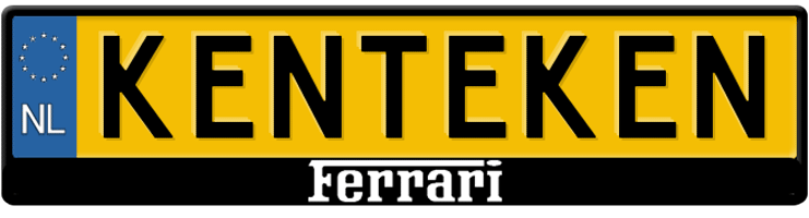 Ferrari wit logo kentekenplaathouder