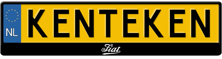 Fiat logo midden kentekenplaathouder