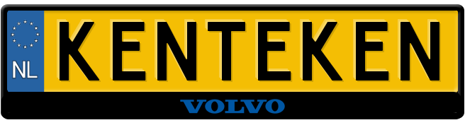 Volvo tekst midden kentekenplaathouder